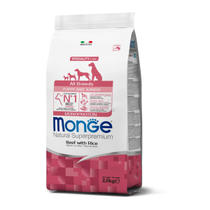  Monge Speciality Line All Breeds Puppy & Junior Monoprotein száraz kutyatáp - marha, rizs 2,5 kg