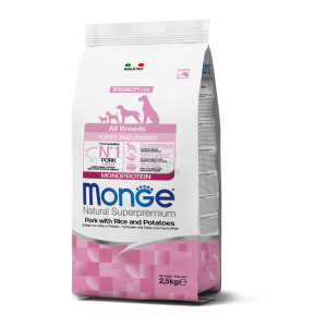  Monge Speciality Line All Breeds Puppy & Junior Monoprotein száraz kutyatáp - sertés, rizs és burgonya 2,5 kg