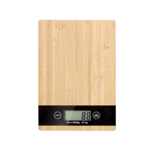 NapiKütyü Elektronikus bambusz konyhai mérleg LCD kijelzővel 5 kg-ig