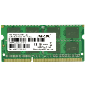 AFOX 8GB /1333 DDR3 Notebook RAM (AFSD38AK1L)
