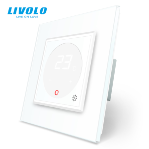LIVOLO C7TMWW LIVOLO érintős hőmérséklet kapcsoló, termosztát, 250V 16A, fehér kristályüveg