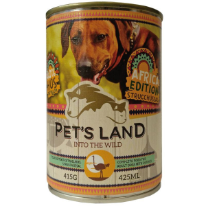 Pet&#039;s Land Pet s Land Dog Konzerv Strucchússal Africa Edition 415g