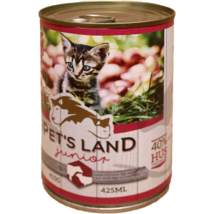 Pet&#039;s Land Pet s Land Cat Junior Konzerv Marhamáj-Bárányhús almával 415g