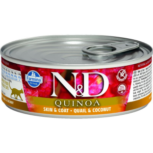 N&amp;D Cat Quinoa konzerv fürj&amp;kókusz 80g