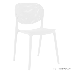 Kondela Kis helyigényű rakásolható műanyag erkély szék,fehér - FEDRA NEW
