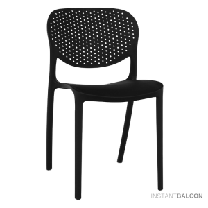 Kondela Kis helyigényű rakásolható műanyag erkély szék,fekete - FEDRA NEW