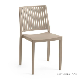 Rojaplast Nagy teherbírású rakásolható UV álló műanyag kerti szék,barnás-szürke - Bars