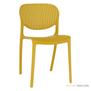 Kondela Kis helyigényű rakásolható műanyag erkély szék,sárga - FEDRA NEW