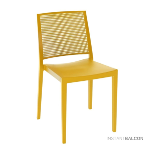 Rojaplast Nagy teherbírású rakásolható UV álló műanyag kerti szék,mustársárga - Grid