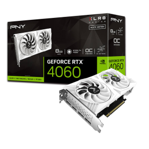 PNY GeForce RTX 4060 8GB GDDR6 OC XLR8 VERTO DF White Edition Videókártya (VCG40608DFWXPB1-O)