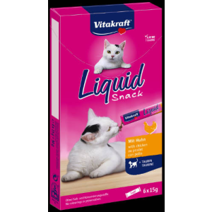 Vitakraft Cat Liquid Snack - jutalomfalat szósz (csirke,taurin) macskák részére (6x15g)