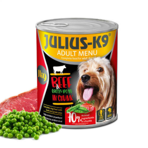 JULIUS-K9 PETFOOD Julius-K9 konzerv Adult - nedveseledel (marha,borsó) felnőtt kutyák részére (800g)