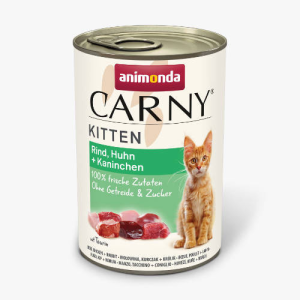 Animonda Carny Kitten beef,chicken, Rabbit - konzerv (marha,csirke,nyúl) kölyök macskák részére (400g)