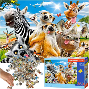 Inlea Puzzle 260 darabos CASTORLAND African Selfie - Afriaki állatok