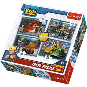 Trefl 4 az 1-ben puzzle (35,48,54,70 db-os) - Bob, az építő (34270)