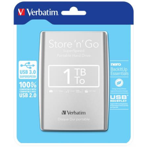 Verbatim 2,5&quot; HDD (merevlemez), 1TB, USB 3.0, VERBATIM, ezüst
