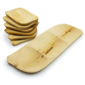  7 részes fatányér készlet – fából készült kínáló szett – 1 db 60 x 20 cm-es tál és 6 kisebb tányé...