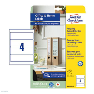 Avery zweckform Etikett címke környezetbarát LR4761-10 fehér iratrendező címke 61x192mm 10ív Avery